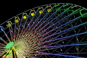 Night, Dark, Ferris Wheel, Attraction HD wallpaper