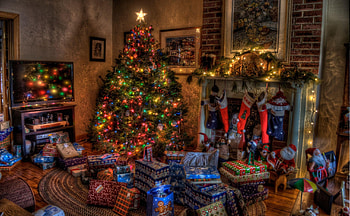 Holidays, Toys, Christmas, Holiday, House, Christmas Tree, Coziness, Comfort, Fireplace, Presents, Gifts, Stockings HD wallpaper