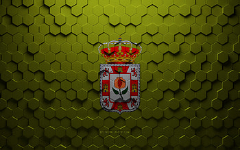 Flag of Granada, honeycomb art, Granada hexagons flag, Granada 3d hexagons art, Granada flag HD wallpaper