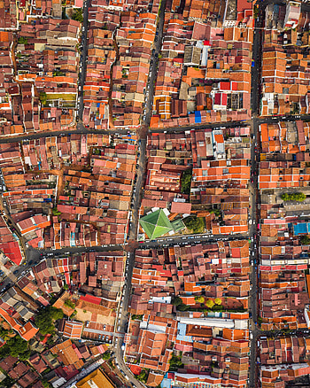 Cities, Houses, City, View From Above, Roof, Roofs HD phone wallpaper