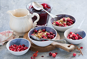 Fruits, Sweet Cherry, Food, Jam, Garnet, Pomegranate HD wallpaper