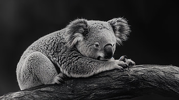 Koala : Majestic Animal Close-Up, Animal, koala, Wildlife, marsupial, Black & White HD wallpaper