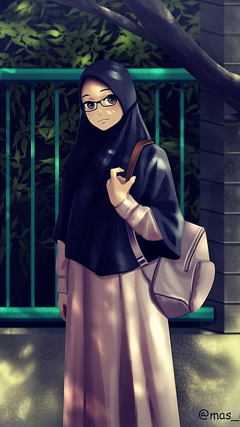 Muslim Girl , Cartooon, cartoon HD phone wallpaper