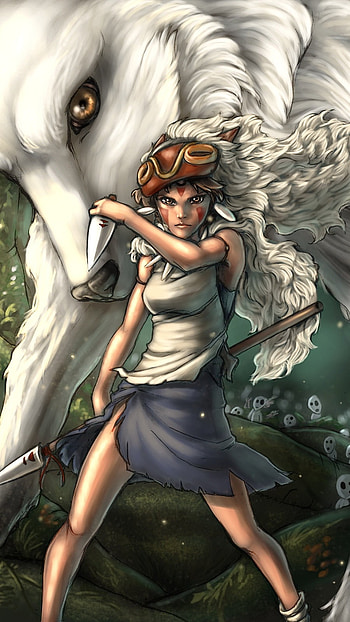 Princess Mononoke, Painting HD phone wallpaper