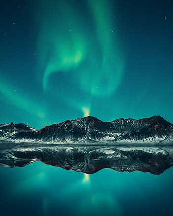 Lake, green Aurora Borealis light, nature HD phone wallpaper