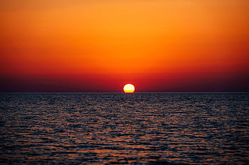 Nature, Sunset, Sky, Sea, Horizon, Glare HD wallpaper