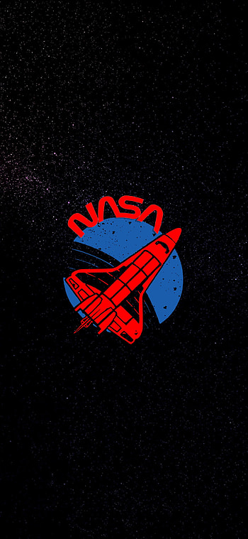 Nasa, red, art, vintage, black, retro, logo, space HD phone wallpaper