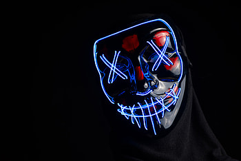 Dark, Miscellanea, Miscellaneous, Neon, Mask, Anonymous, Face, Hidden HD wallpaper