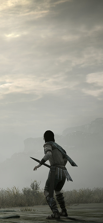 Gaming masterpiece, Colossal battles, Majestic landscapes, Epic adventure HD phone wallpaper