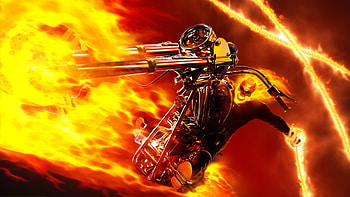 Ghost Rider Burning Guy , ghost-rider, superheroes, artist, artwork, digital-art HD wallpaper