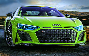 Audi R8, front view, 2021 cars, R, supercars, Green Audi R8, 2021 Audi R8, german cars, Audi HD wallpaper