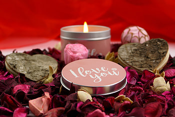 Love, Petals, Inscription, Candle HD wallpaper