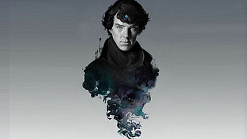 Sherlock Holmes, Simple background, Benedict Cumberbatch, TV series HD wallpaper