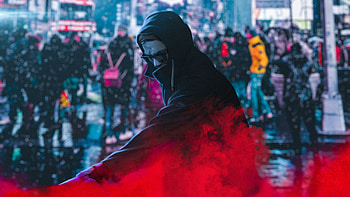 Red Smoke Spray Guy , smoke, hoodie, artist, artwork, digital-art HD wallpaper