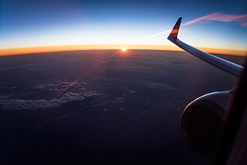 Aerial View Of White Clouds During Sunset Outside Airplane, clouds, sunset, airplane, nature HD wallpaper
