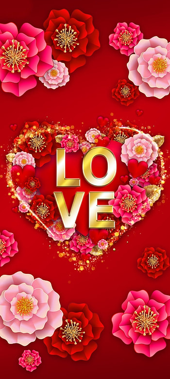 Give Love flowers, Heart, red, beautiful, magenta, premium, Romantic HD phone wallpaper