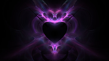 Been hurt before, valentine, hecate100, purple, black, pink, abstract, luminos, heart HD wallpaper