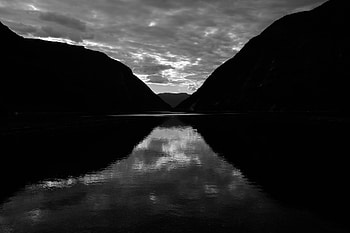 Nature, Lake, Reflection, Bw, Chb, Slope HD wallpaper