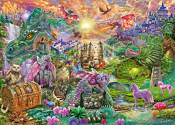 Fantasy Island, colors, creature, fantasy, land, puzzle HD wallpaper