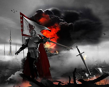 war, sword, weapon, fire, dark, warrior HD wallpaper