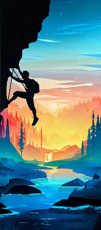 1974, sky, beautiful, mountains, nature, gary davis, climbing, trees HD phone wallpaper
