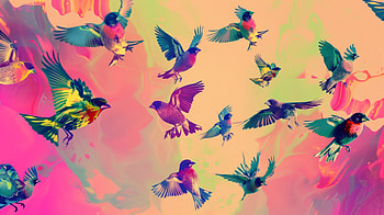 Colorful Finch Flock, finch, bird HD wallpaper