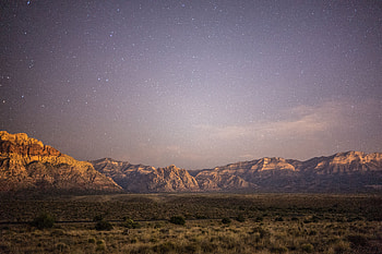Mountains, Landscape, Nature, Stars, Twilight, Dusk, Plain, Deserted HD wallpaper