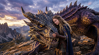 Dragon's Embrace — Fantasy, Dragon, Fantasy, Woman HD wallpaper