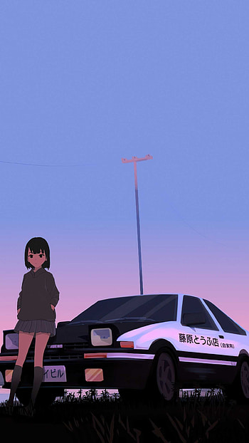 Initial D Anime, High-speed racing, Drifting mastery, Adrenaline-fueled HD phone wallpaper