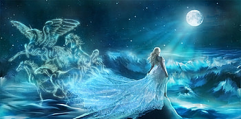 Hope, night, sea, wings, frumusete, full, girl, pegasus, christabellelamort, summer, moon, luna, luminos, water HD wallpaper