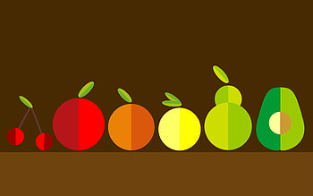 Fruits Minimalism, fruits, minimalism, artist, digital-art HD wallpaper