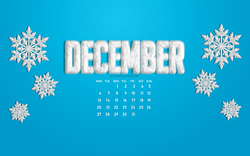 2021 December Calendar, blue background, snowflakes, 2021 calendars, December, winter, December 2021 Calendar HD wallpaper