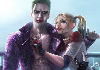 Joker And Harley Quinn Artwork, joker, harley-quinn, artwork, digital-art, deviantart, art, artist HD wallpaper