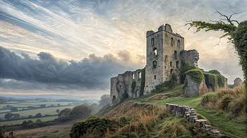 Echoes of the Ruined Castle — Ultra, ruined castle, castle, ruin, hill, landscape HD wallpaper