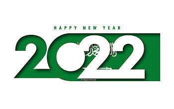 Happy New Year 2022 Saudi Arabia, white background, Saudi Arabia 2022, Saudi Arabia 2022 New Year, 2022 concepts, Saudi Arabia, Flag of Saudi Arabia HD wallpaper