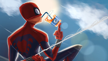 Spiderman Drinking Soda, spiderman, reddit, superheroes, artwork, artist, digital-art HD wallpaper