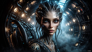 Alien girl, sci-fi character, AI Art HD wallpaper