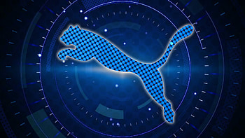 pics new attractive puma logo digital technology blue quality background HD wallpaper