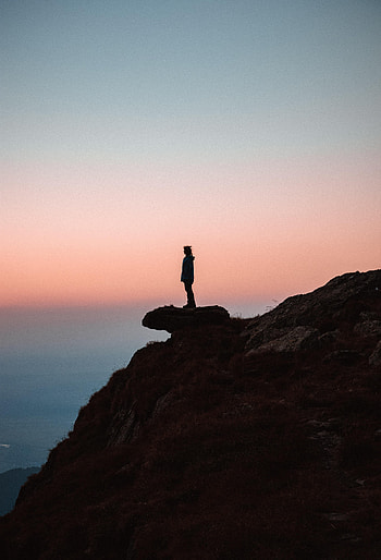 Alone, Sunset, Rock, Miscellanea, Miscellaneous, Slope, Loneliness, Lonely HD phone wallpaper
