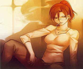 Touko Aozaki, cool, orange, kara no kyoukai HD wallpaper