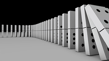 Chain reaction, Dominoes HD wallpaper