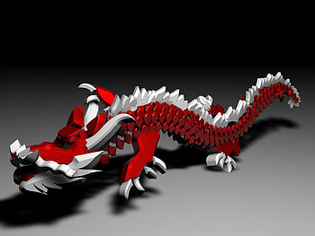 Red Dragon, dragon, abstract, 3d, red HD wallpaper