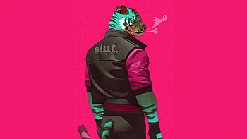 Vibrant Tiger Anime Character in, Pink, Pink Anime HD wallpaper