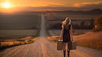 Wherever This Road Takes Me..., cowgirl, landscape, girls, people, roads HD wallpaper