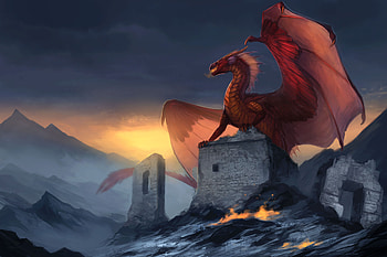 Red Dragon Fantasy, dragon, fantasy, artist, artwork, digital-art, deviantart HD wallpaper