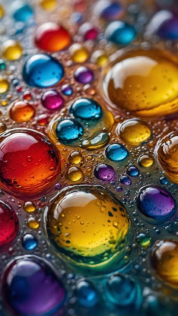 Colorful Abstract Water Droplets Macro, Pattern HD phone wallpaper