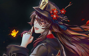 Hu tao, art, face HD wallpaper