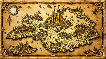 Enchanted Realms: A Fantasy Map, fantasy map, adventure HD wallpaper