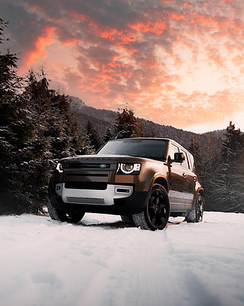 Land Rover, Cars, Car, Brown, Suv, Front View, Land Rover Defender HD phone wallpaper