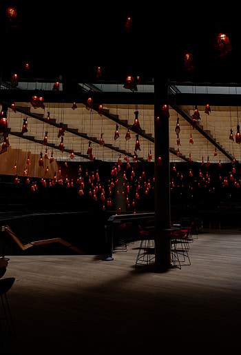 Interior, Lights, Dark, Lanterns, Premises, Room, Furniture HD phone wallpaper